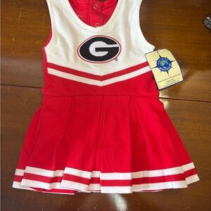 NWT UGA Georgia Cheerleader Dress 1 Piece Girls Toddler Sz 6-9 Months Knit #964